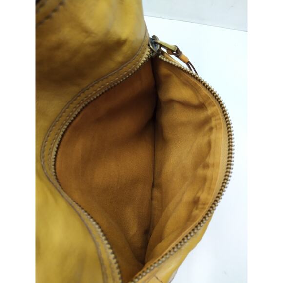 Fossil Yellow Tan Leather Zipper Pocket Crossbody Shoulder Bag - Picture 10 of 13